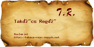 Takács Regő névjegykártya